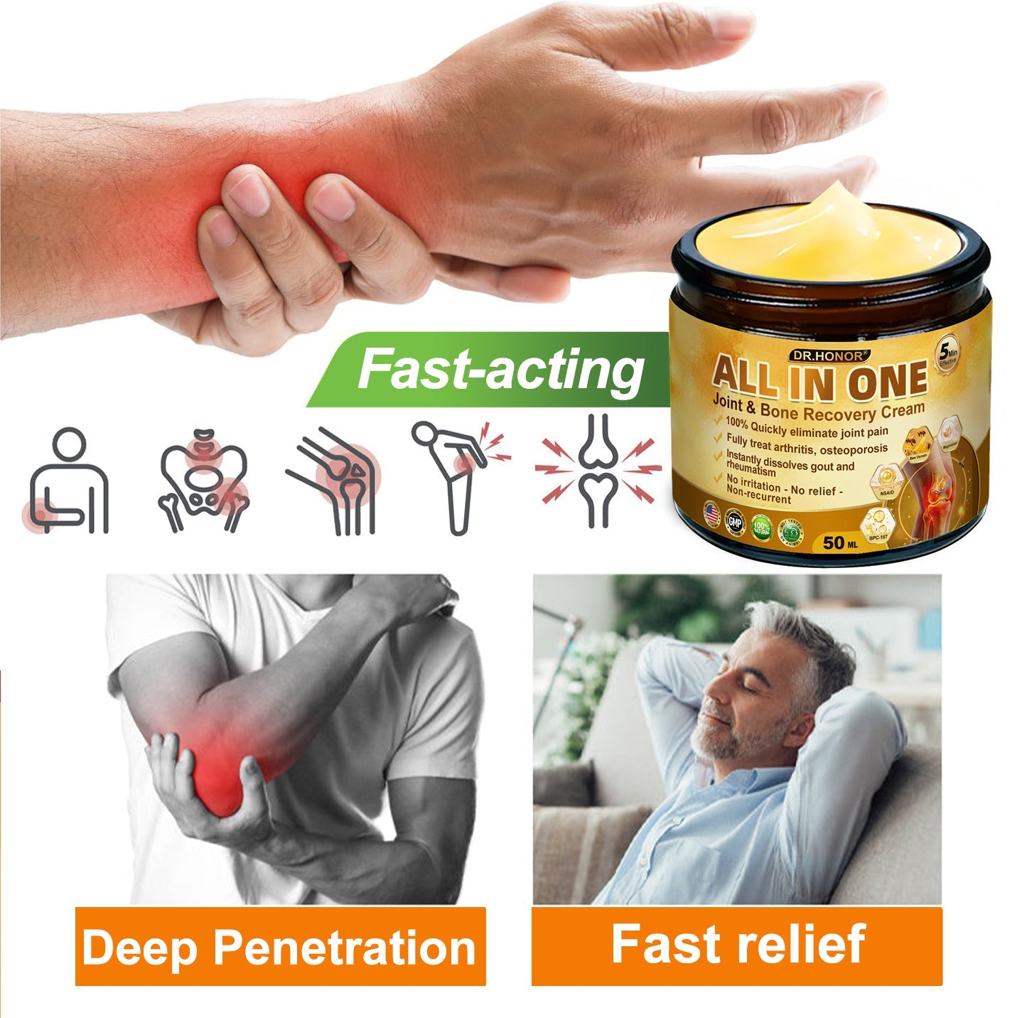 US DR.HONOR® All-In-One Joint & Bone Recovery Cream (Specially for older adults)