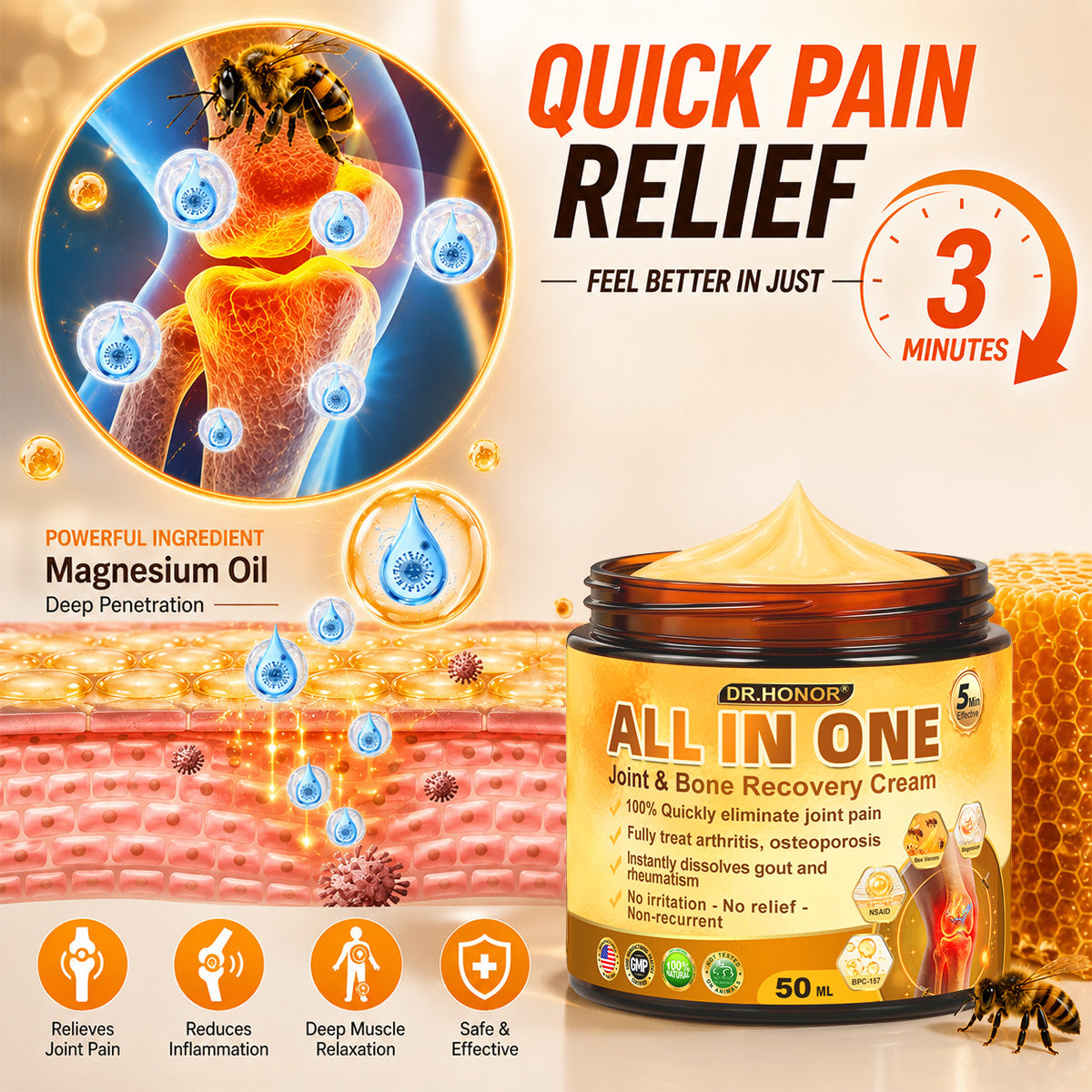 US DR.HONOR® All-In-One Joint & Bone Recovery Cream (Specially for older adults)