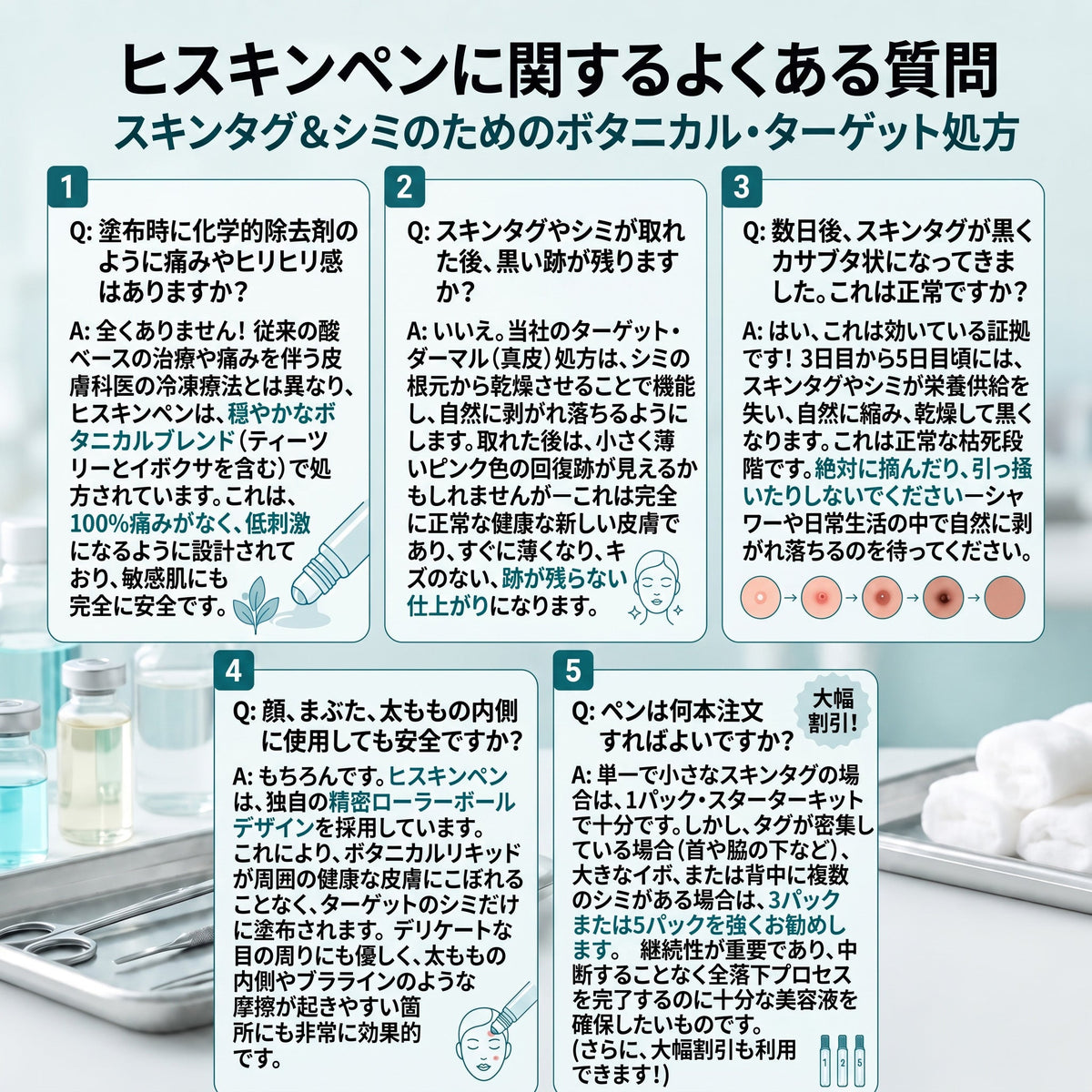 𝐇𝐈𝐒𝐊𝐈𝐍®👩‍⚕️ 7日間 スキンタグ＆スポットイレーサー｜痛み・傷跡を残さず、気になる肌悩みをケアする先進ローラーボールペン
